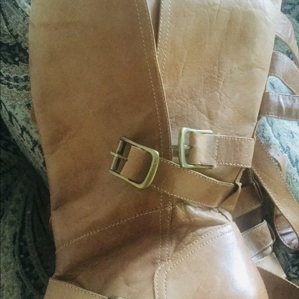 Naughty Monkey Avril Leather Strappy Buckle Boho Boots Sz 7.5 - Picture 5 of 7